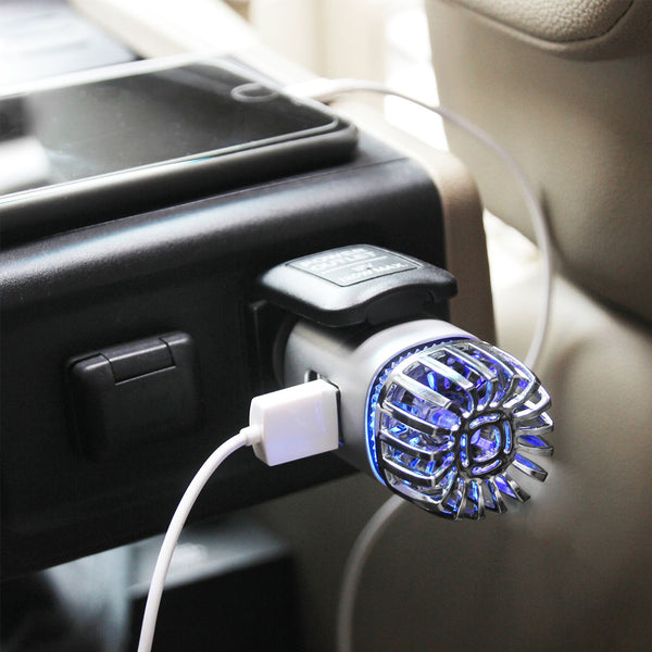 Car Mini Air Purifier & Dual USB 2 in 1Multifunction ACP-91 for Removing bad odors and smoke PM2.5