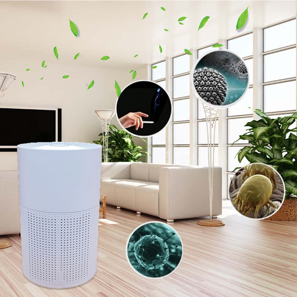 Portable Desktop Air Purifier Whisper Quiet, True HEPA 130+ Carbon Filter for Home, Bedroom, and Office